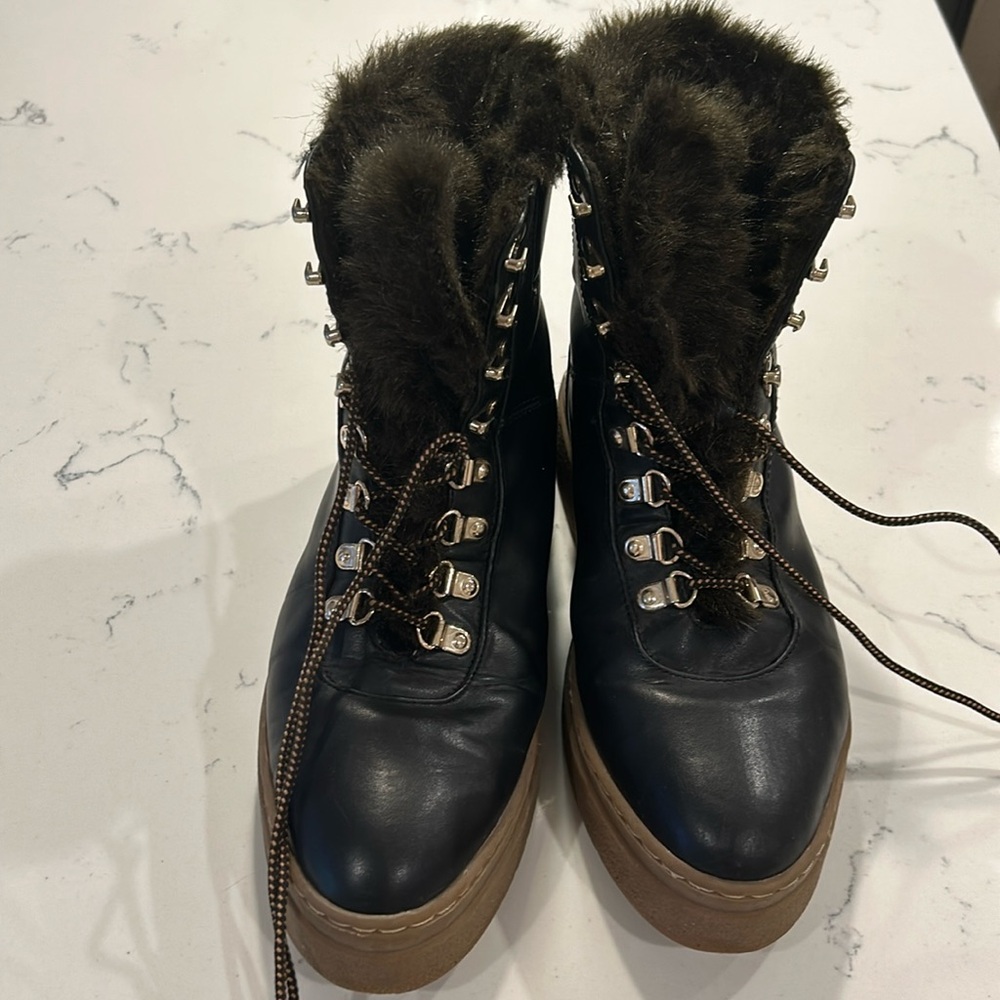 Zara lace up faux fur boots- Size 10 US / 41 EU